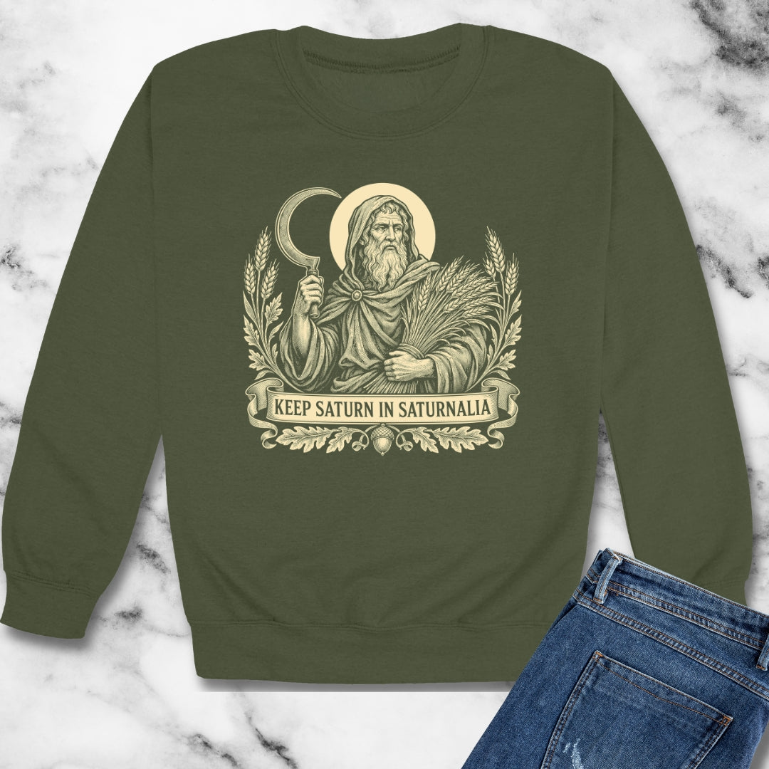 Keep Saturn In Saturnalia Unisex Heavy Crewneck Sweatshirt
