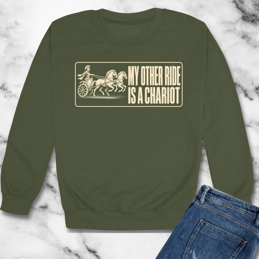 My Other Ride is a Chariot Unisex Heavy Crewneck Sweatshirt