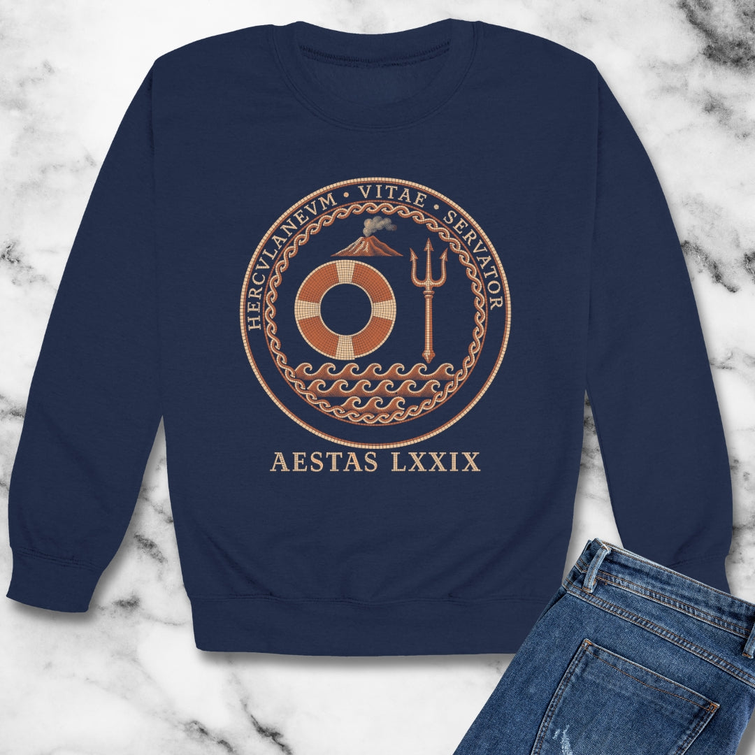 Herculaneum Lifeguard Summer 79 in Latin Unisex Heavy Crewneck Sweatshirt
