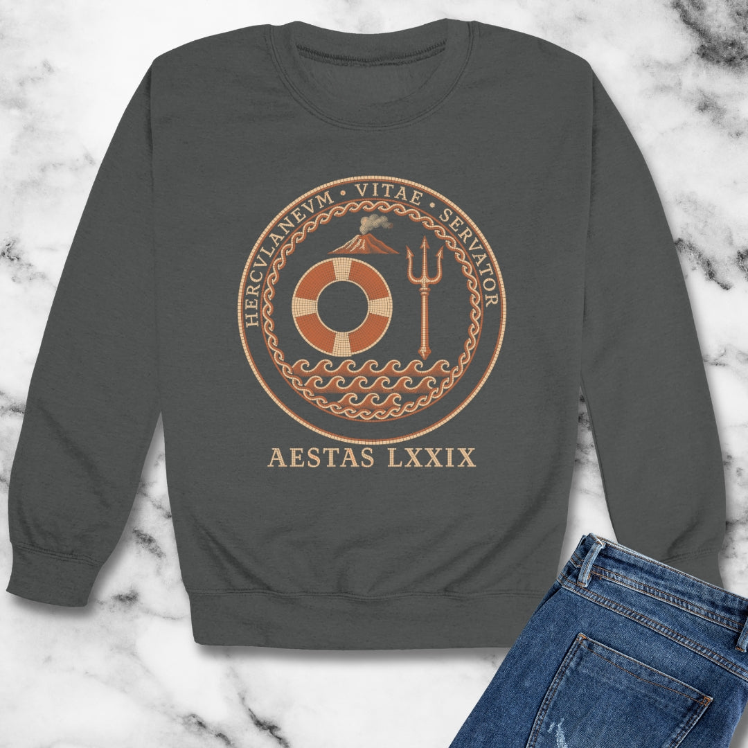 Herculaneum Lifeguard Summer 79 in Latin Unisex Heavy Crewneck Sweatshirt