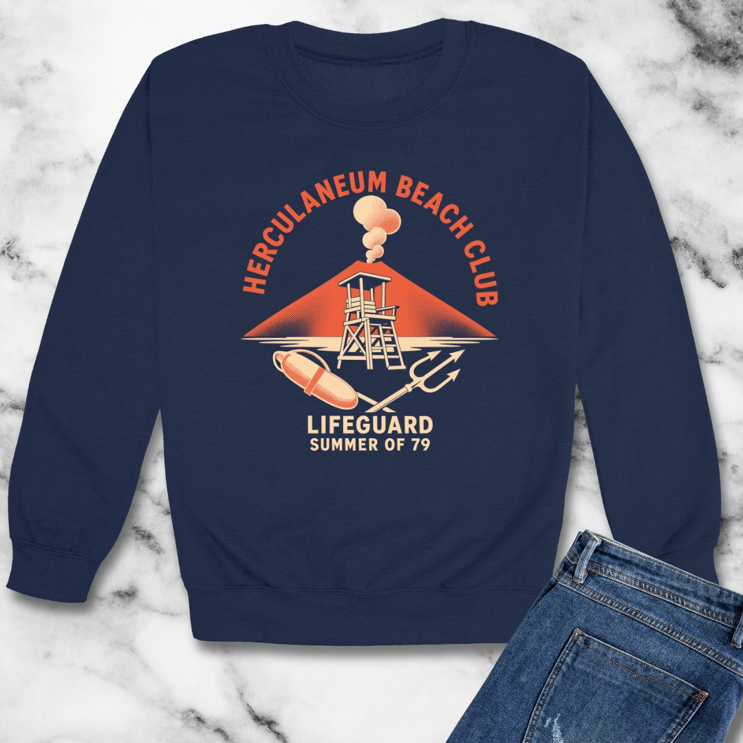 Herculaneum Beach Club Lifeguard Unisex Heavy Crewneck Sweatshirt
