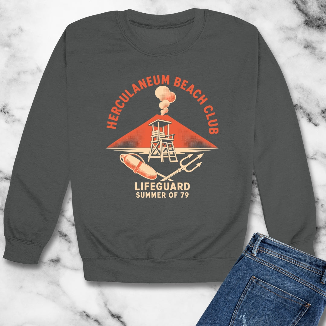 Herculaneum Beach Club Lifeguard Unisex Heavy Crewneck Sweatshirt