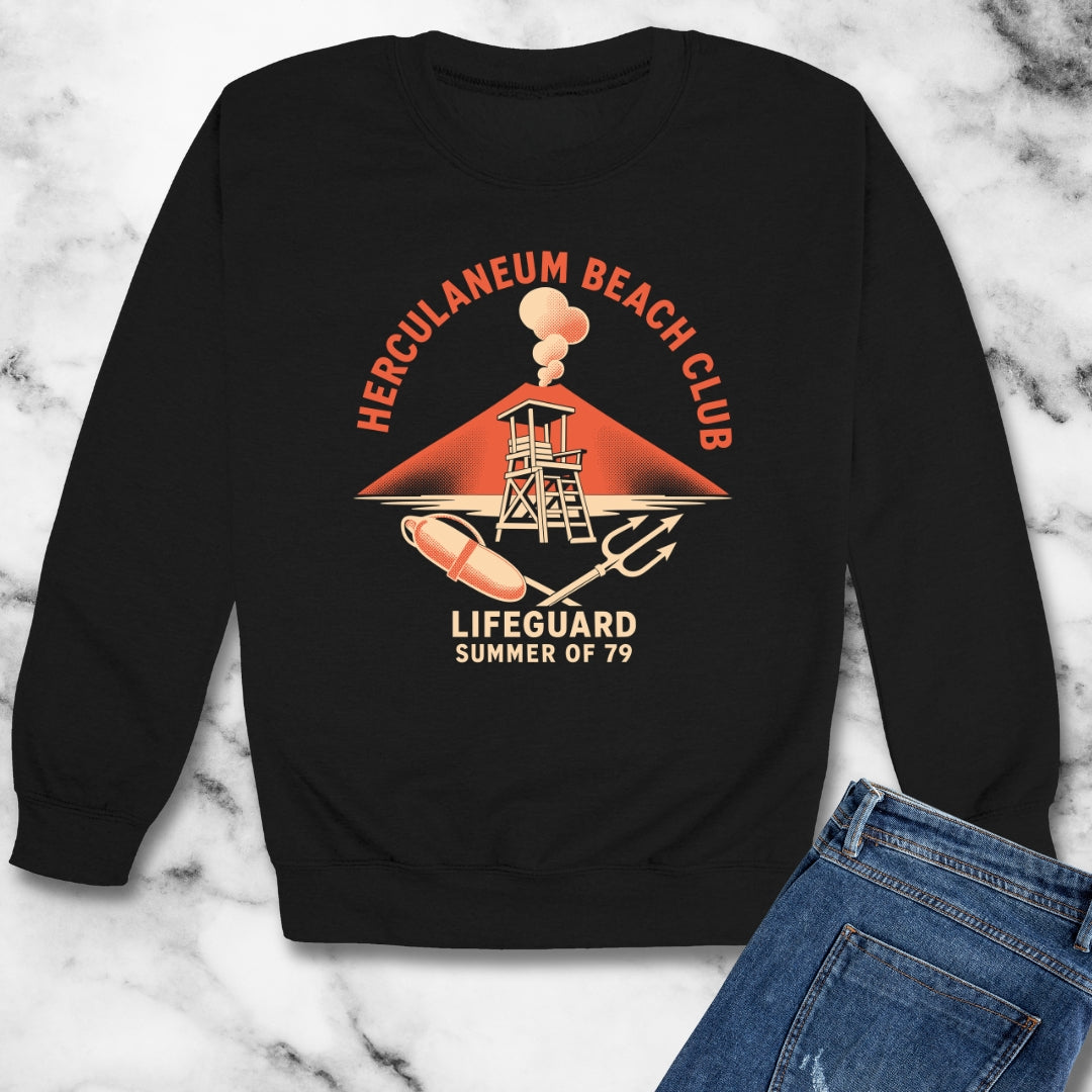 Herculaneum Beach Club Lifeguard Unisex Heavy Crewneck Sweatshirt