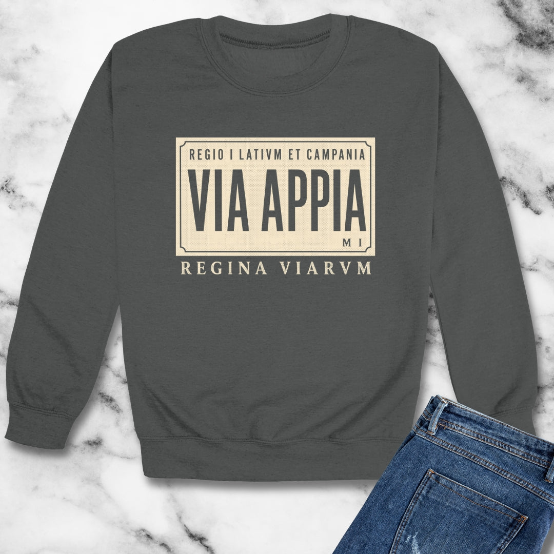 Via Appia Queen of the Roads Unisex Heavy Crewneck Sweatshirt