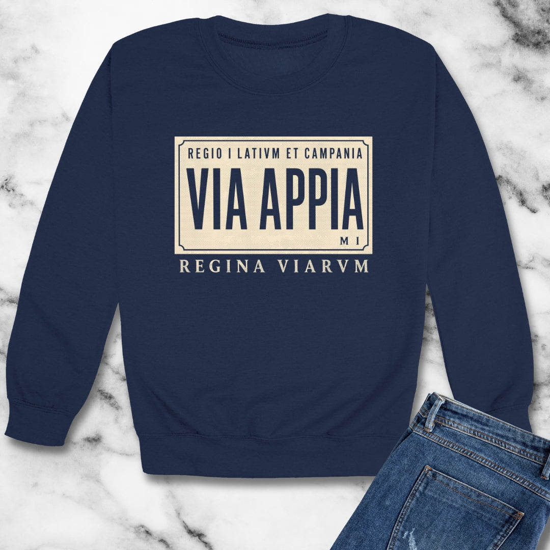 Via Appia Queen of the Roads Unisex Heavy Crewneck Sweatshirt