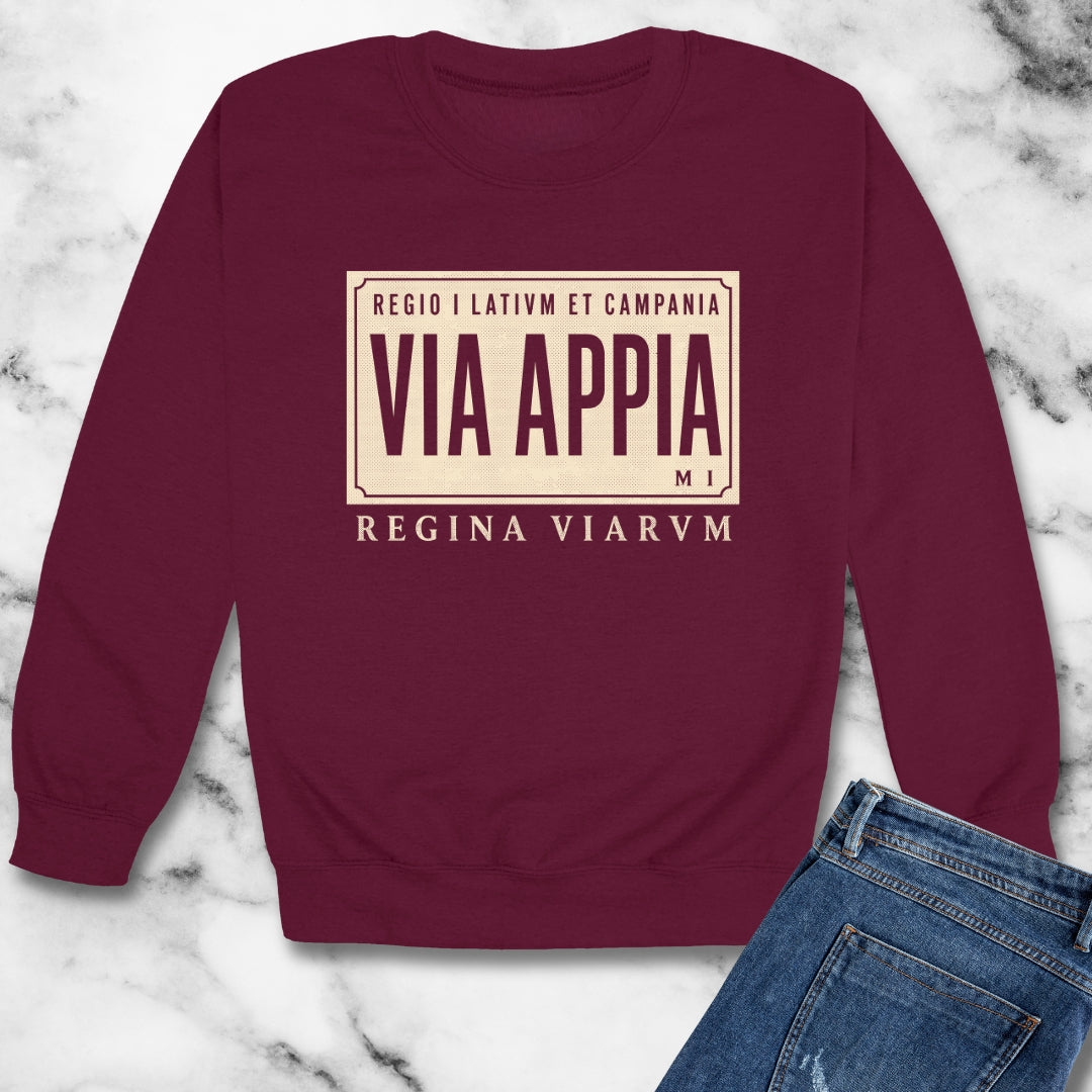 Via Appia Queen of the Roads Unisex Heavy Crewneck Sweatshirt