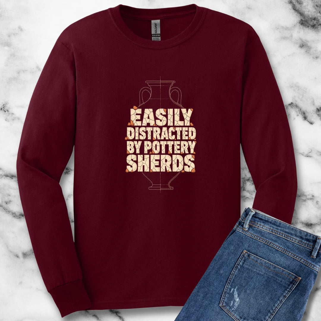 Distracted by Pottery Sherds Unisex Long Sleeve Tee