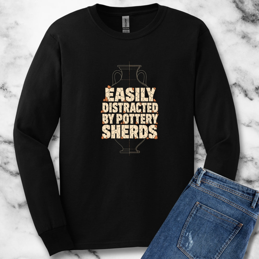 Distracted by Pottery Sherds Unisex Long Sleeve Tee