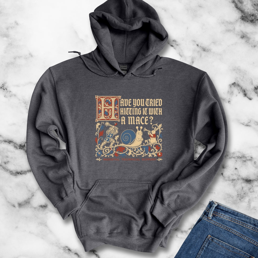 Medieval Technical Support Knight Snail Mace Hoodie