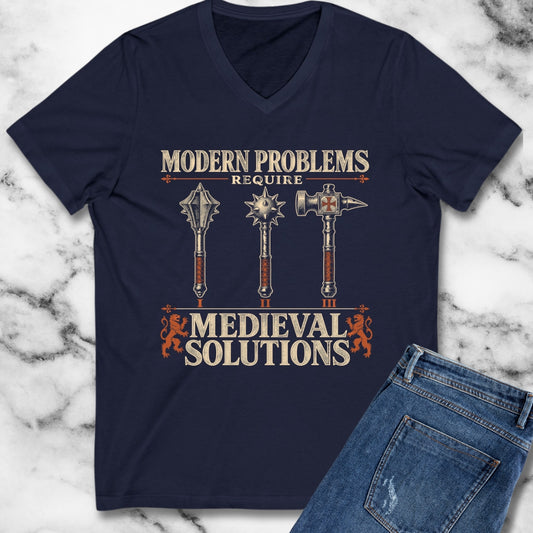 Modern Problems Medieval Solutions Maces V-Neck