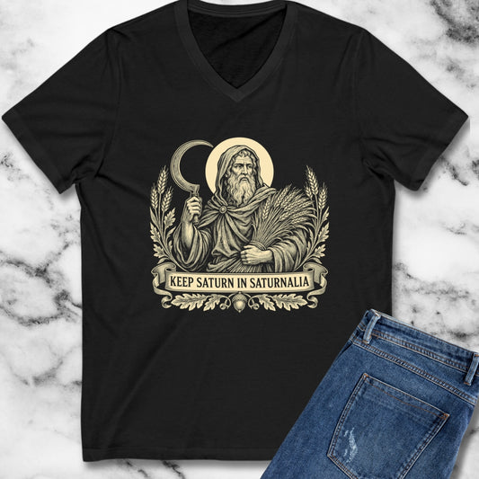 Keep Saturn In Saturnalia V-Neck