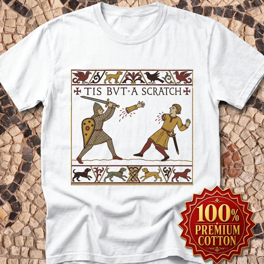 Tis But A Scratch Tapestry Premium Tee