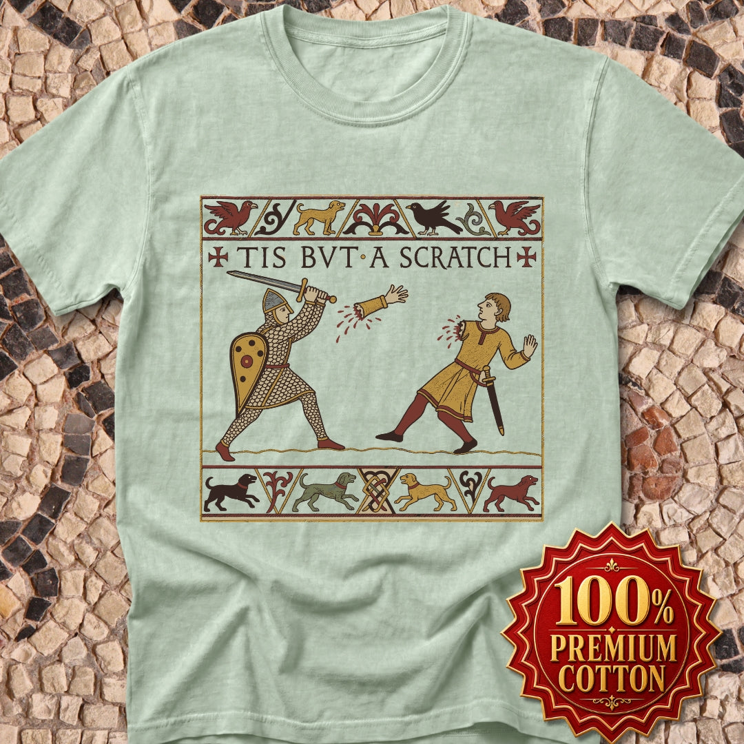 Tis But A Scratch Tapestry Premium Tee