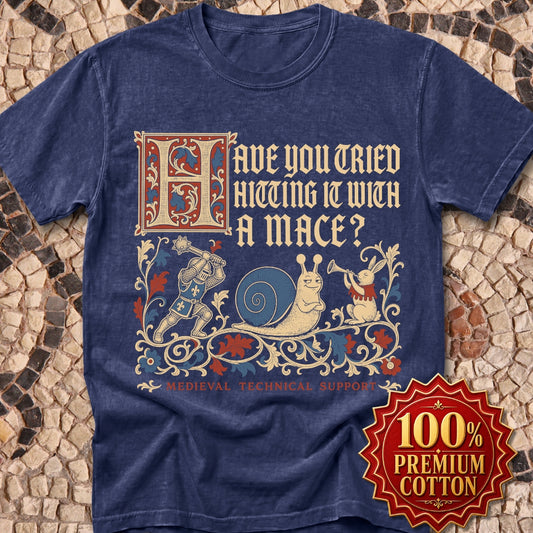 Medieval Technical Support Knight Snail Mace Premium Tee