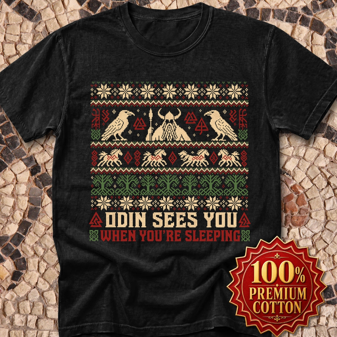 Odin Ugly Christmas Sweater Style Premium Tee