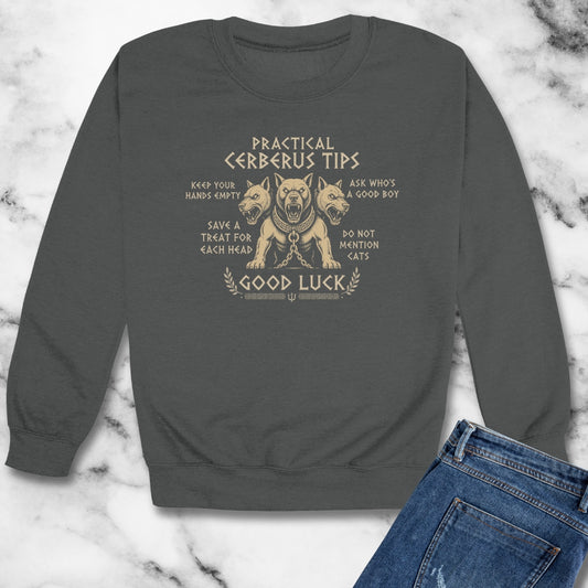 Practical Cerberus Tips Unisex Heavy Crewneck Sweatshirt