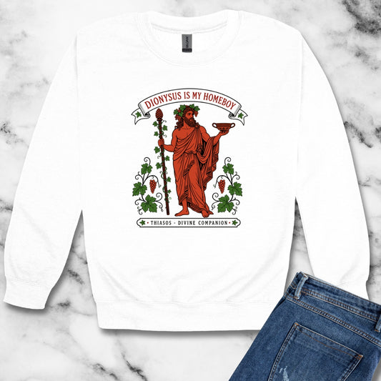Dionysus is Homeboy Thiasos Unisex Heavy Crewneck Sweatshirt