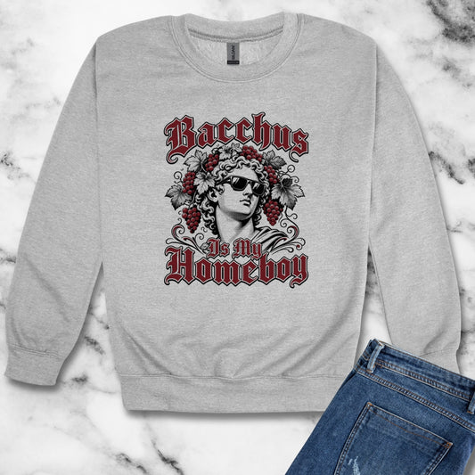 Bacchus is Homeboy Unisex Heavy Crewneck Sweatshirt