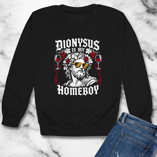 Dionysus is Homeboy Unisex Heavy Crewneck Sweatshirt