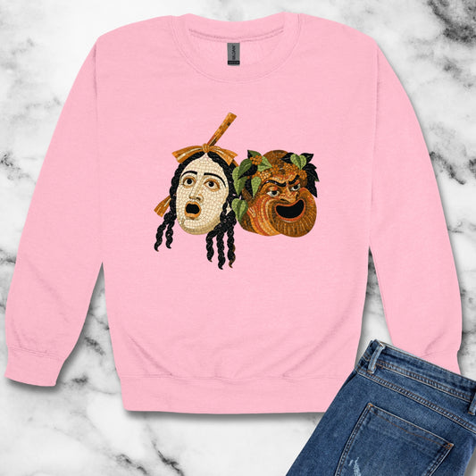 Theatre Masks Pompeii Mosaic Unisex Heavy Crewneck Sweatshirt