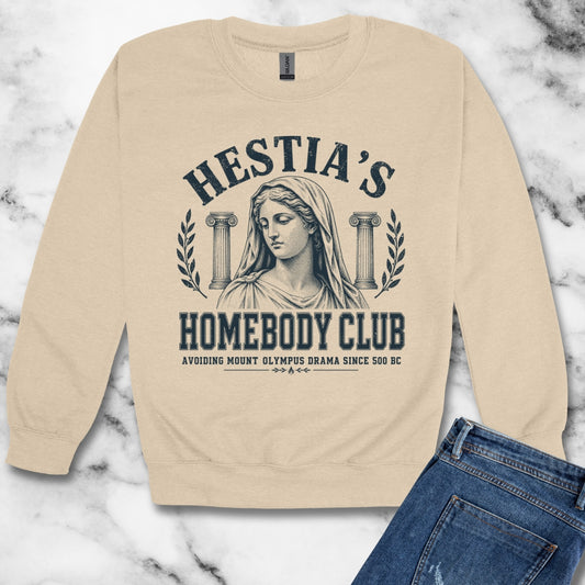 Hestia's Homebody Club Unisex Heavy Crewneck Sweatshirt