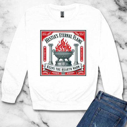 Hestia's Eternal Flame Unisex Heavy Crewneck Sweatshirt