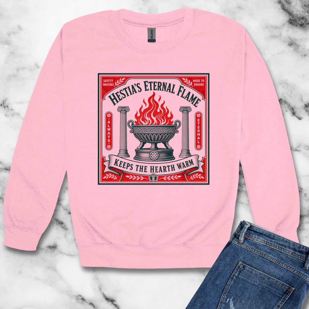 Hestia's Eternal Flame Unisex Heavy Crewneck Sweatshirt