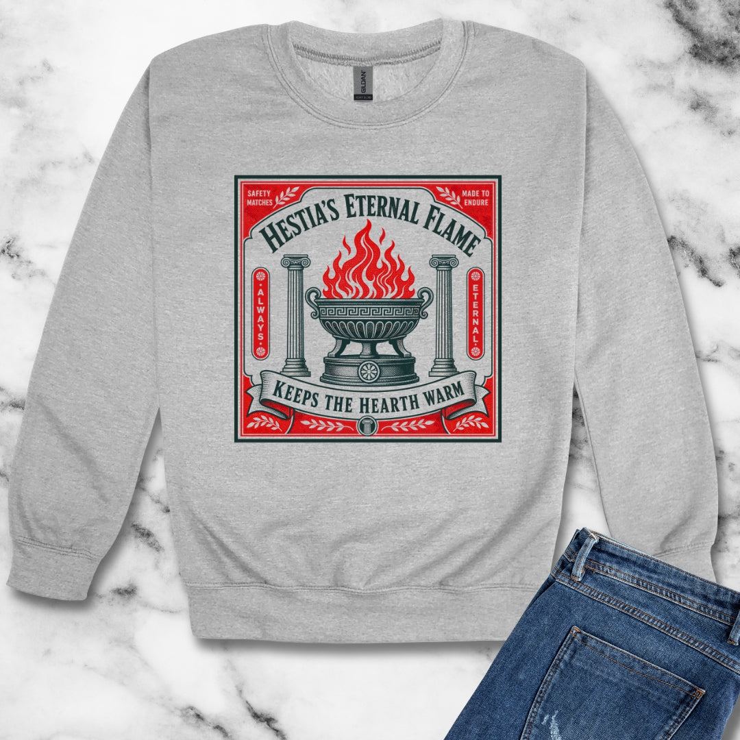Hestia's Eternal Flame Unisex Heavy Crewneck Sweatshirt