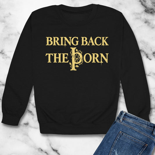 Bring Letter Thorn Back Unisex Heavy Crewneck Sweatshirt