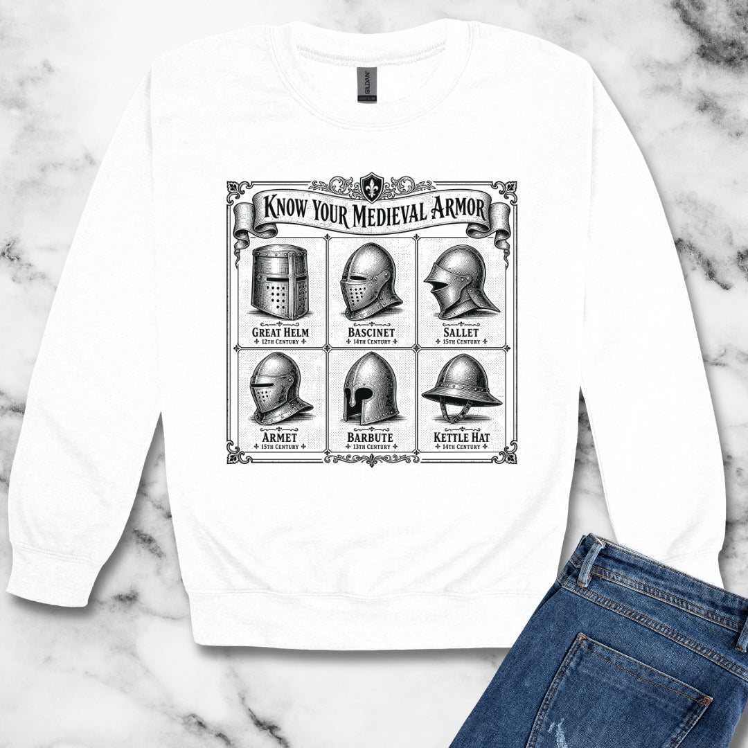 Medieval Armor Helmets Unisex Heavy Crewneck Sweatshirt