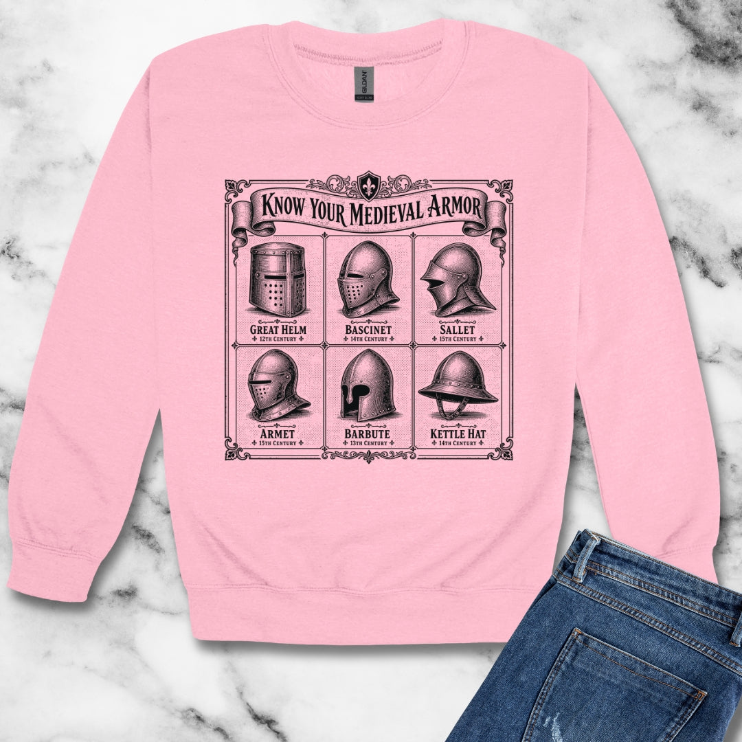 Medieval Armor Helmets Unisex Heavy Crewneck Sweatshirt