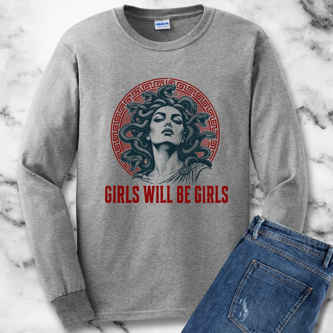 Medusa Girls will be Girls Unisex Long Sleeve Tee
