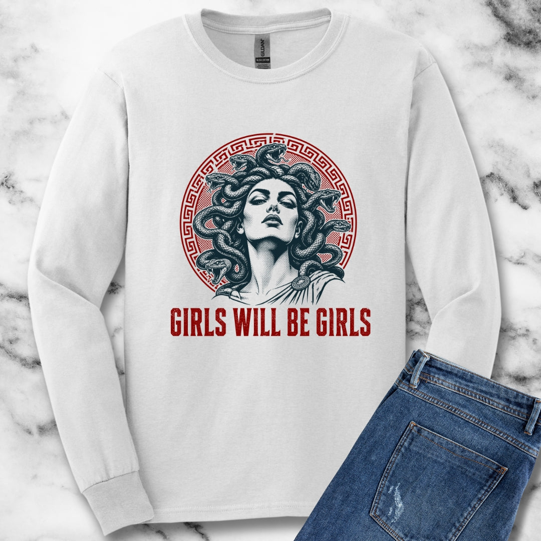 Medusa Girls will be Girls Unisex Long Sleeve Tee