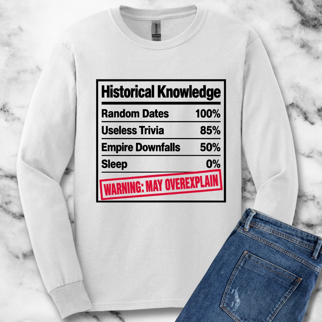 Historical Knowledge Facts Unisex Long Sleeve Tee