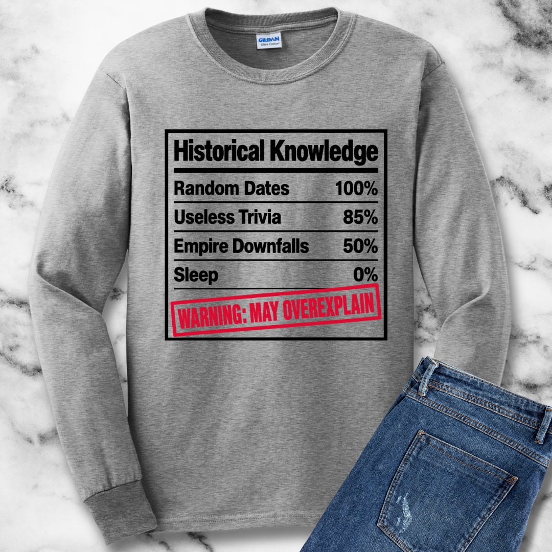 Historical Knowledge Facts Unisex Long Sleeve Tee