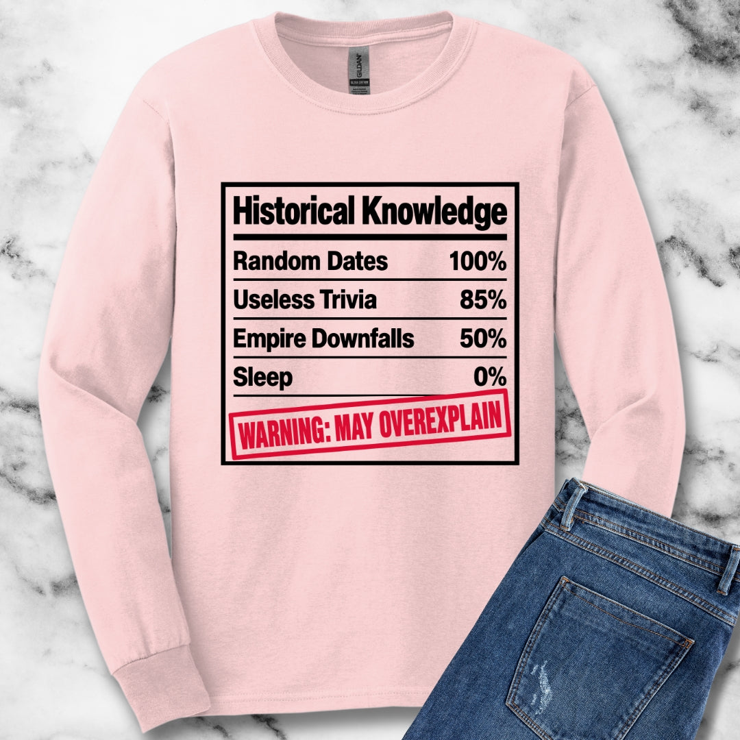 Historical Knowledge Facts Unisex Long Sleeve Tee