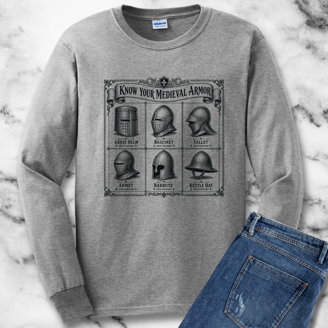 Medieval Armor Helmets Unisex Long Sleeve Tee