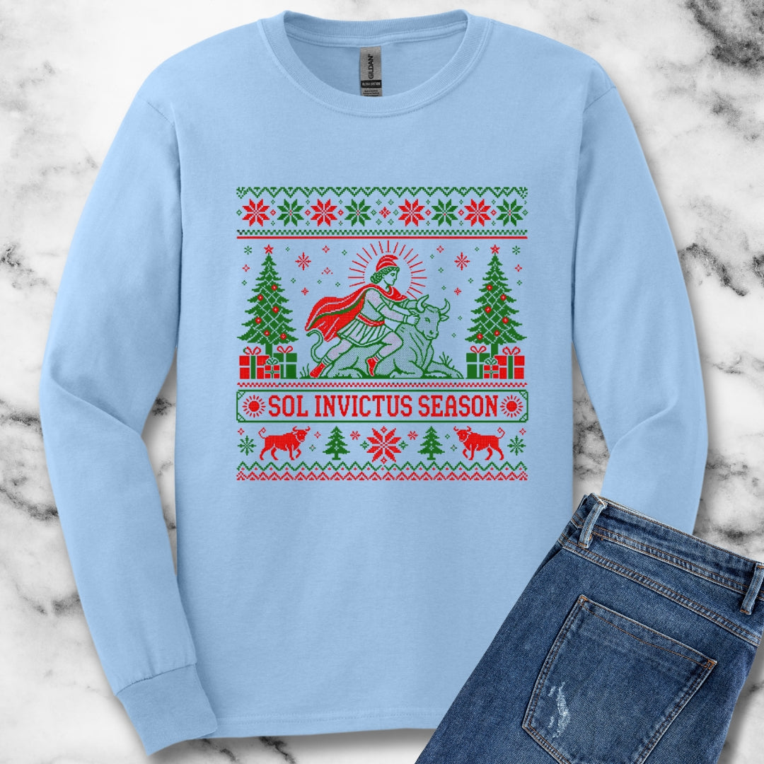 Sol Invictus Season Ugly Sweater Style Unisex Long Sleeve Tee