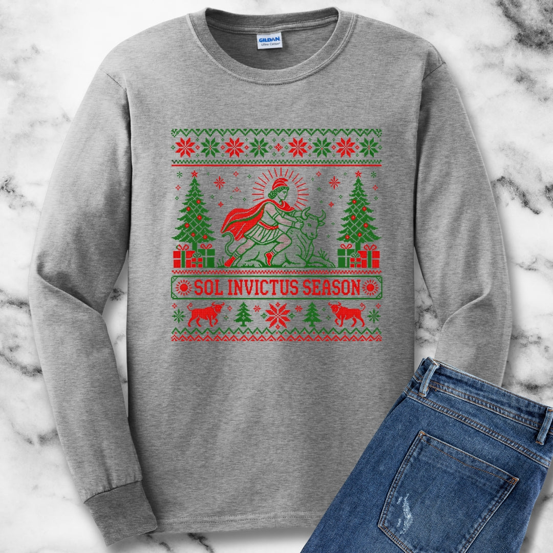 Sol Invictus Season Ugly Sweater Style Unisex Long Sleeve Tee