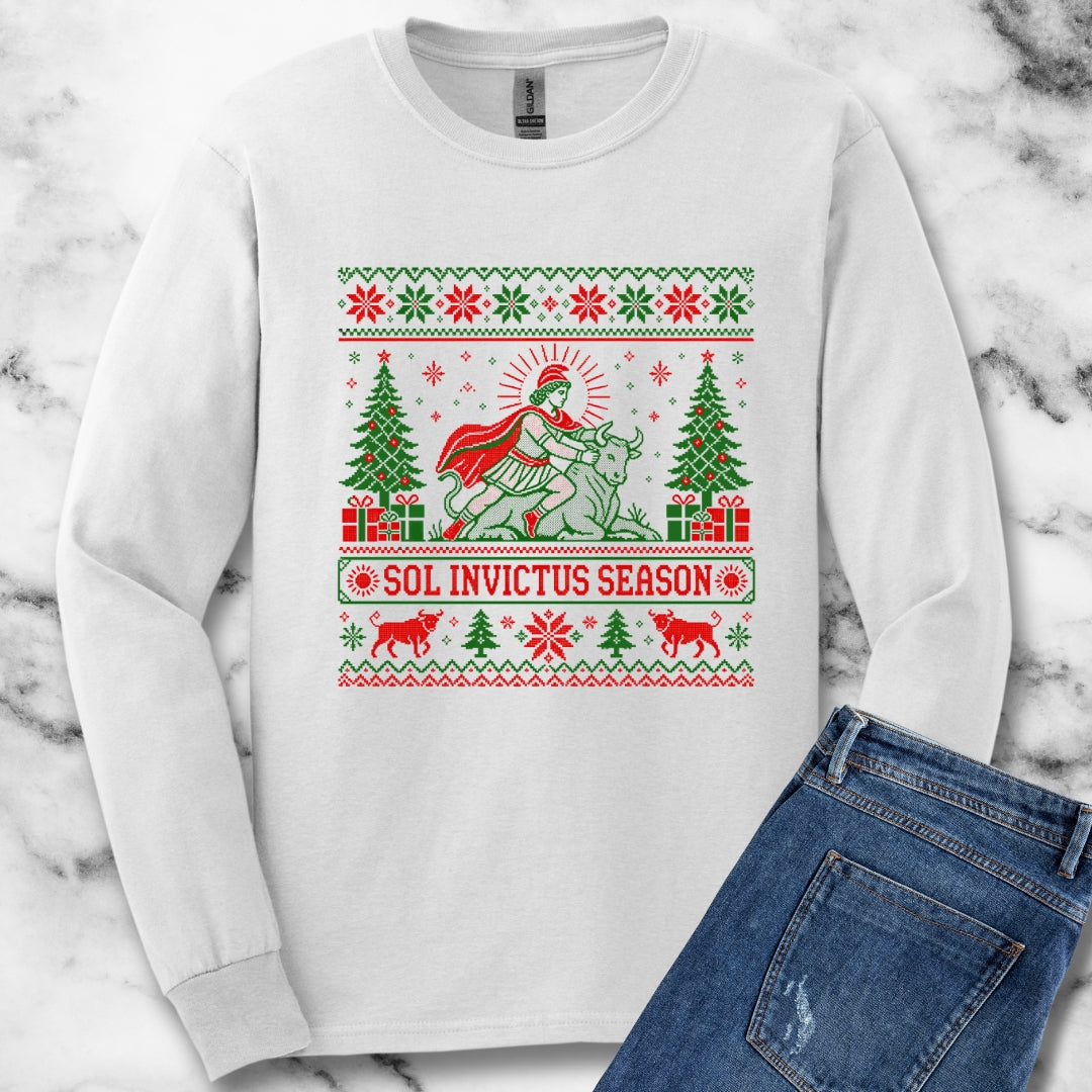 Sol Invictus Season Ugly Sweater Style Unisex Long Sleeve Tee