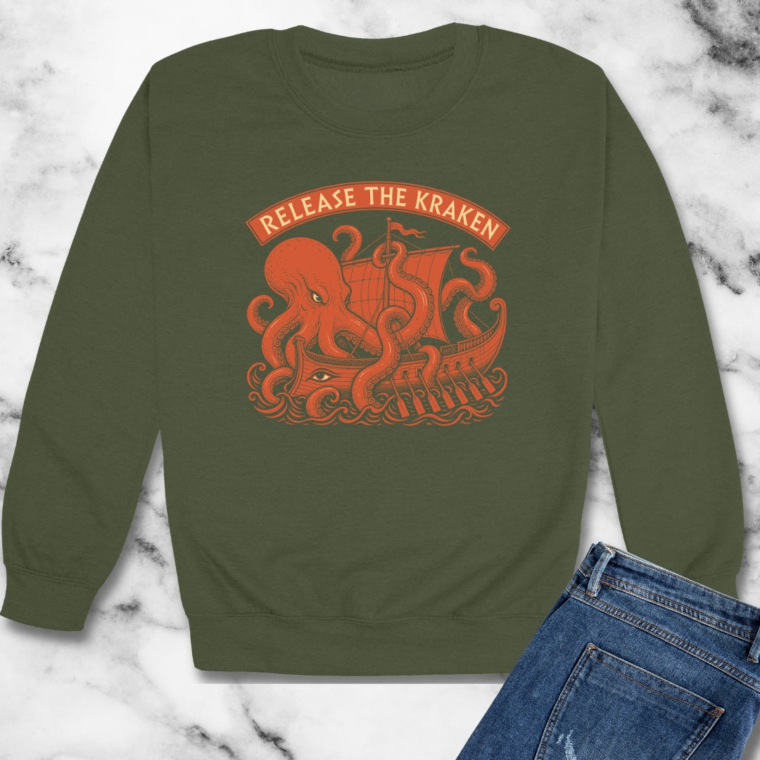 Release the Kraken Unisex Heavy Crewneck Sweatshirt