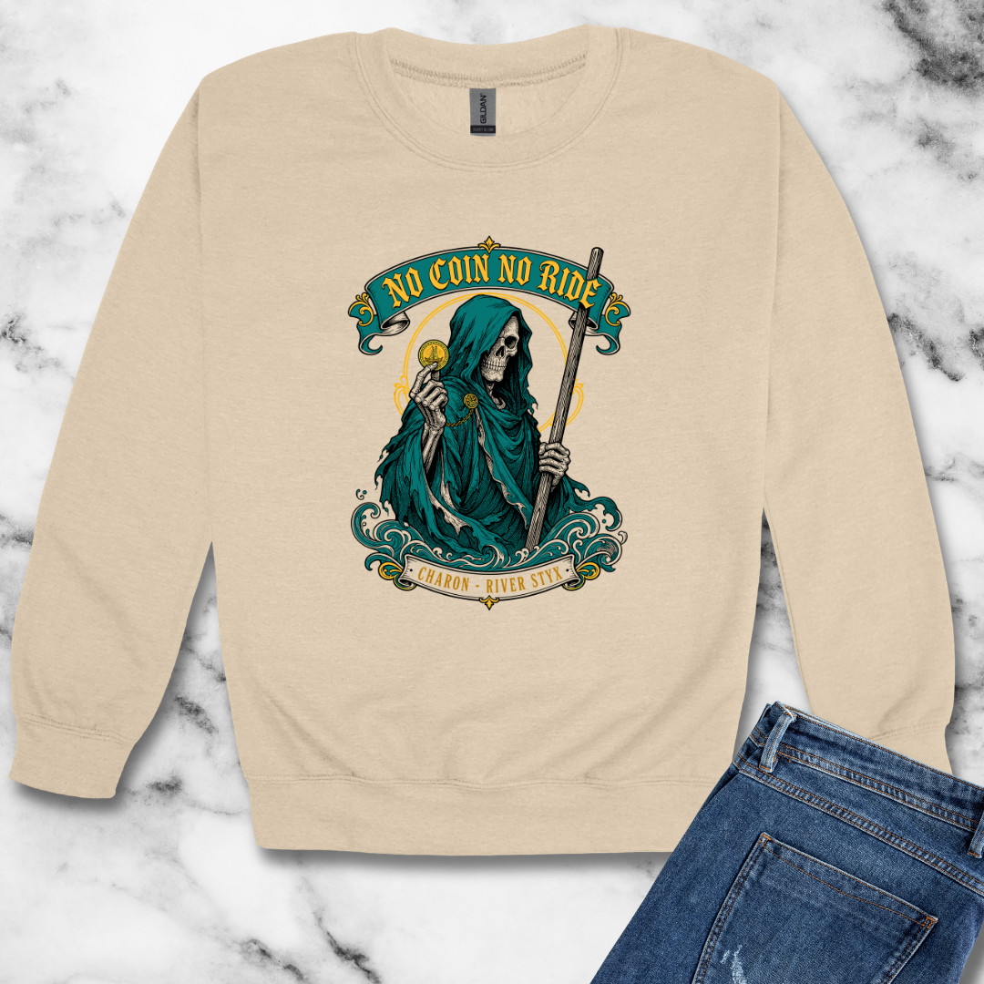 Charon River Styx Unisex Heavy Crewneck Sweatshirt