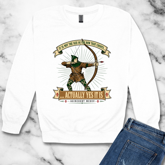 Size of the Bow Agincourt Unisex Heavy Crewneck Sweatshirt