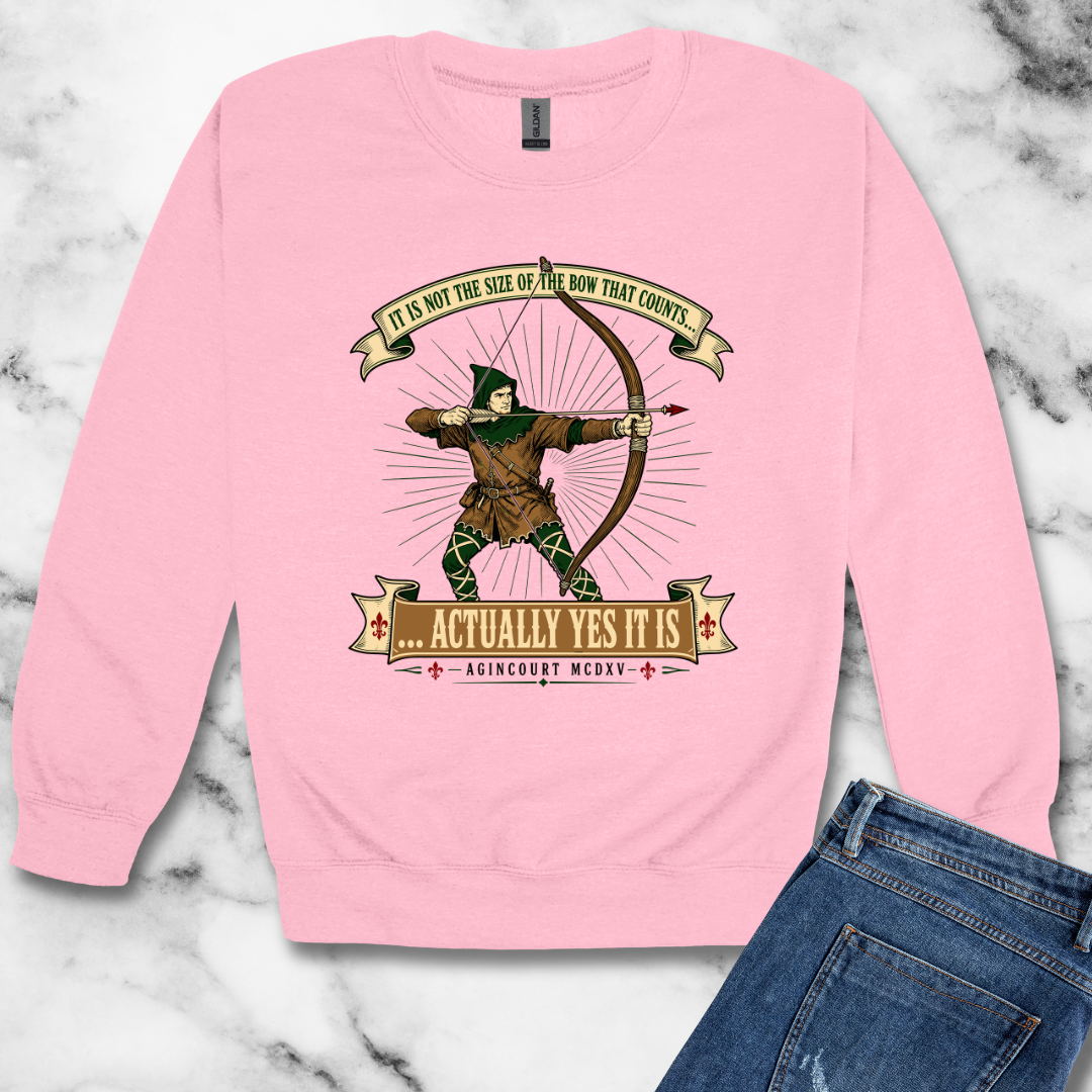 Size of the Bow Agincourt Unisex Heavy Crewneck Sweatshirt
