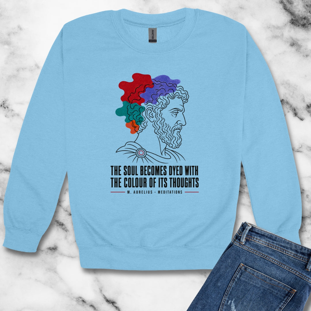 Soul Becomes Dyed Aurelius Quote Unisex Heavy Crewneck Sweatshirt