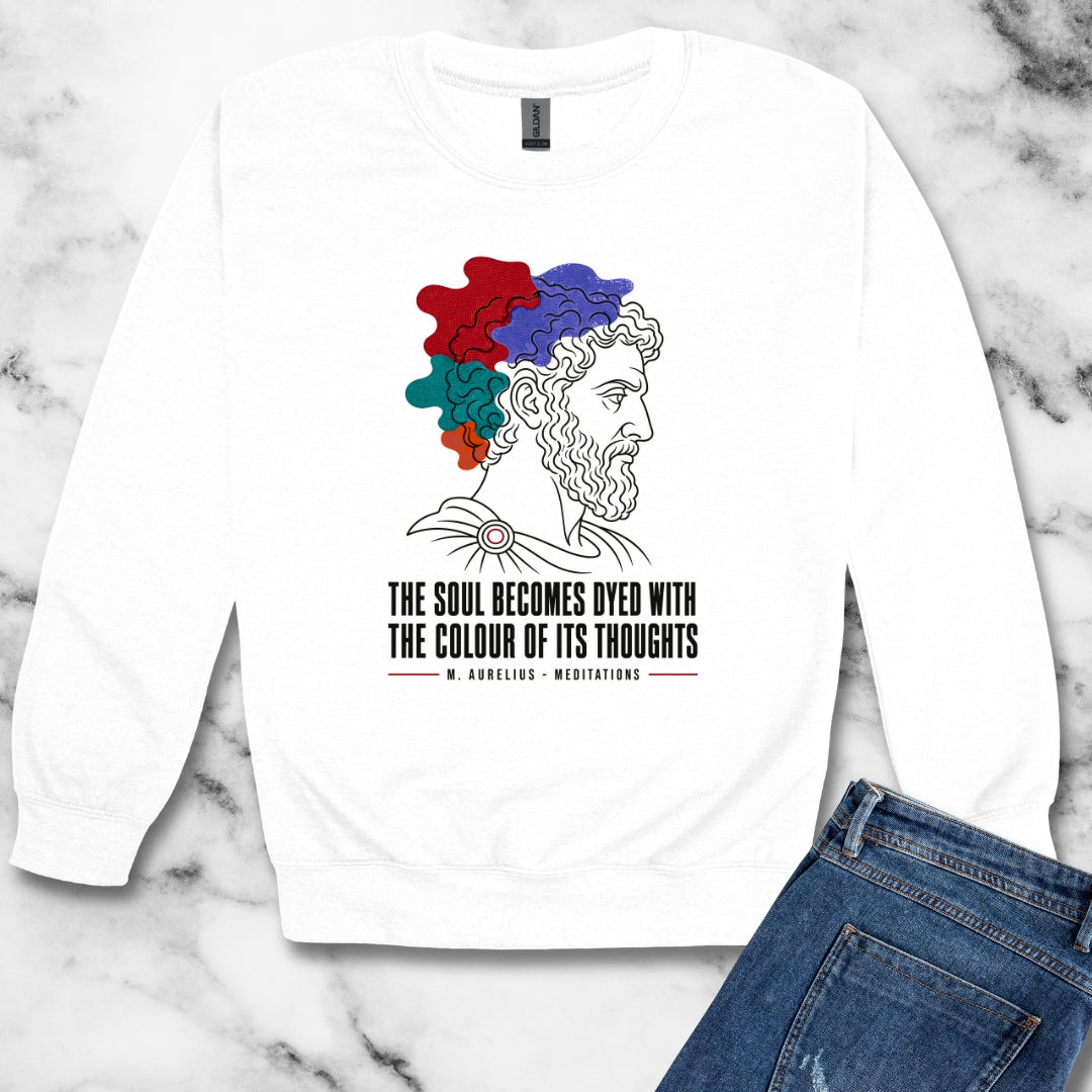 Soul Becomes Dyed Aurelius Quote Unisex Heavy Crewneck Sweatshirt
