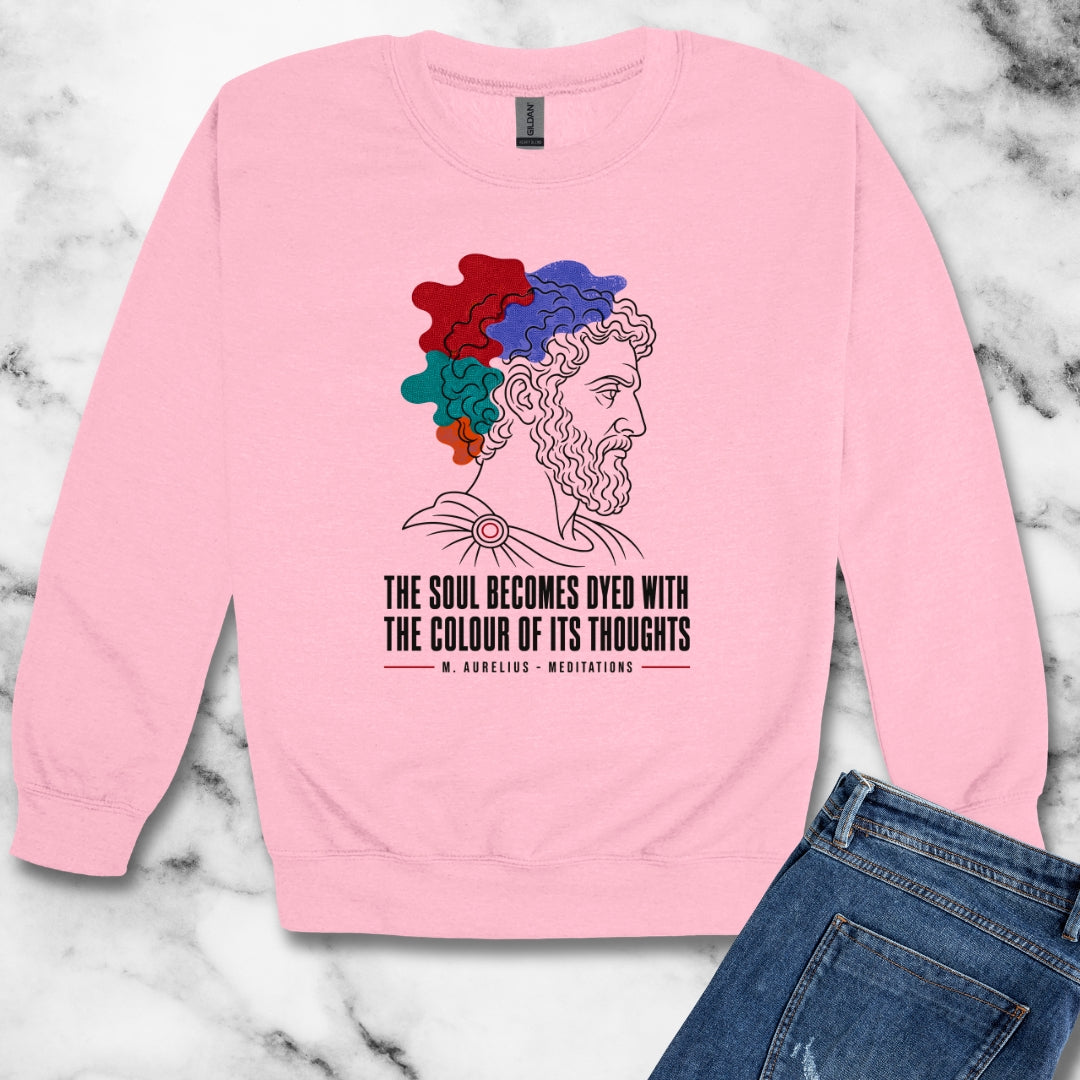 Soul Becomes Dyed Aurelius Quote Unisex Heavy Crewneck Sweatshirt