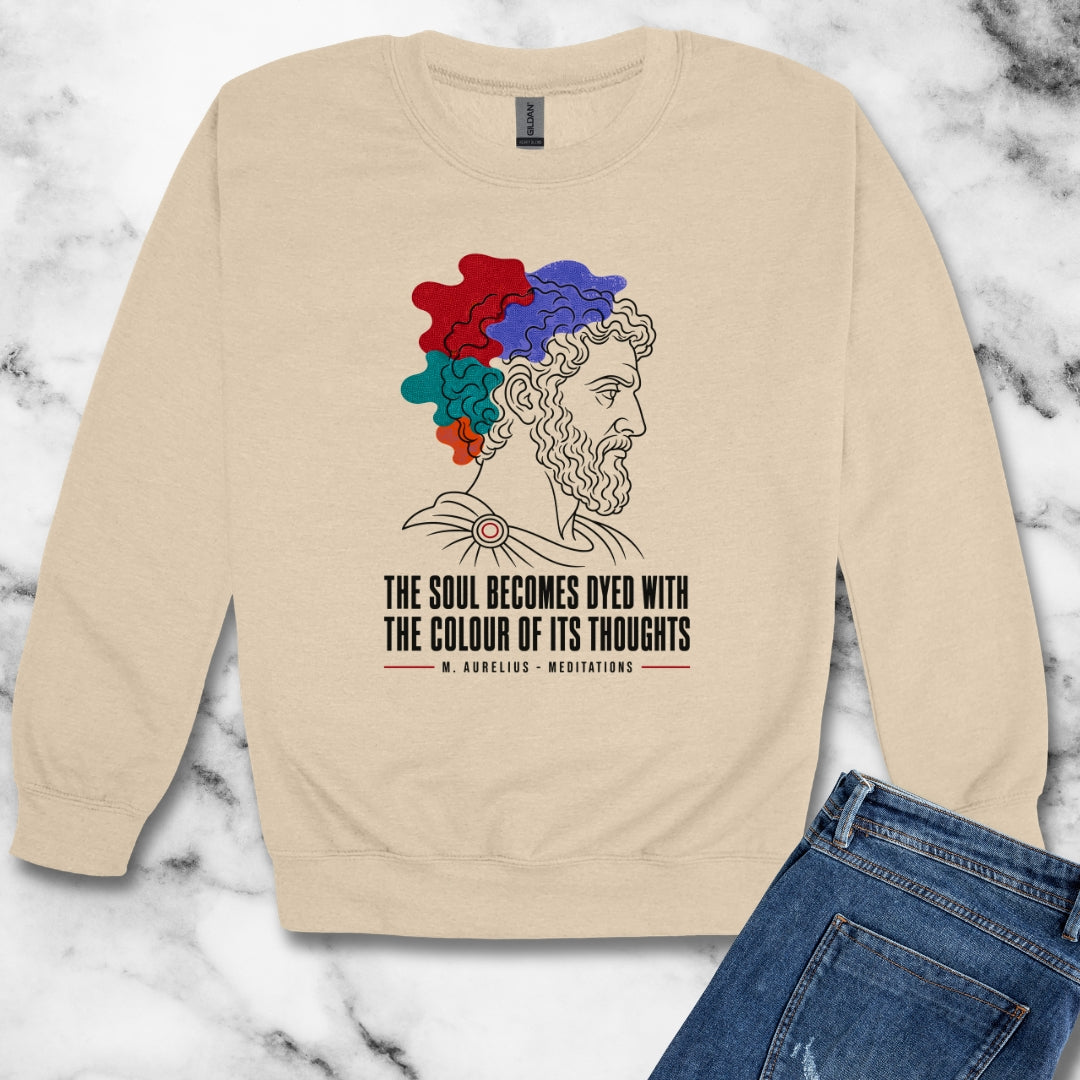 Soul Becomes Dyed Aurelius Quote Unisex Heavy Crewneck Sweatshirt