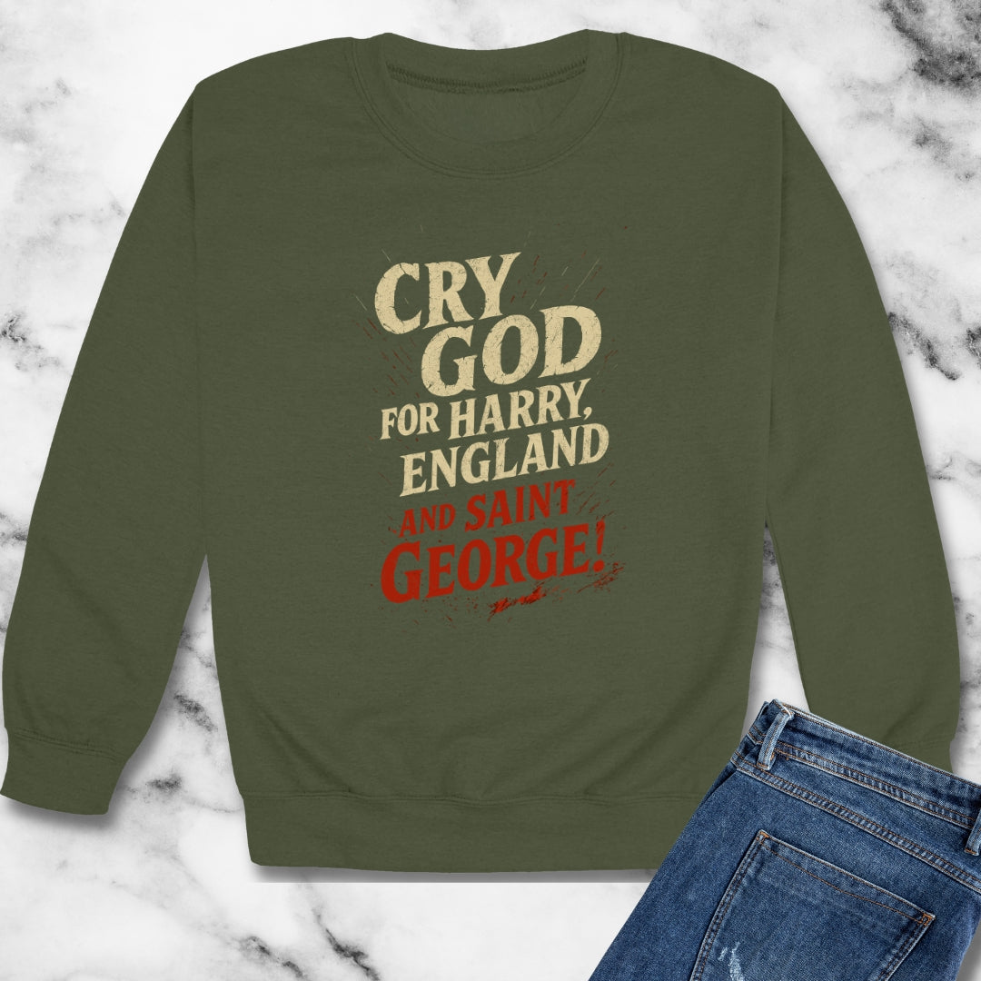 Cry God Harry St George Unisex Heavy Crewneck Sweatshirt