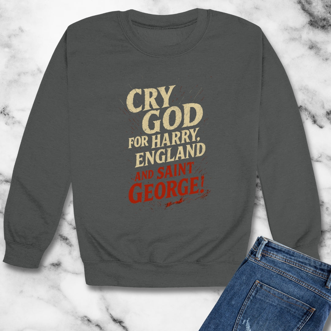 Cry God Harry St George Unisex Heavy Crewneck Sweatshirt